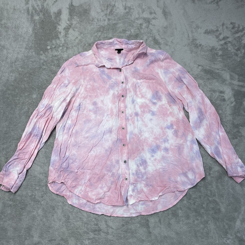 Torrid Women's Size 1 Tie-Dye Blouse Pink Rayon a1857